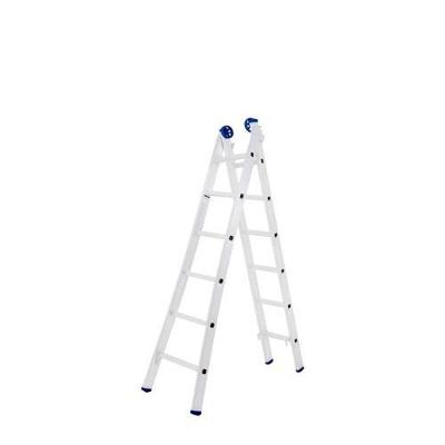 Escada de Alumínio Extensiva Escada Extensiva Mor 2x6 1,9-3,09M 6 Degraus Prata Dobrável Suporta