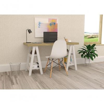 Escrivaninha Com 4 Prateleiras Missouri Olmo Branco