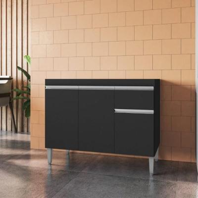 Balcão De Cozinha 2 Portas Oxford Preto Fosco