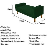 Recamier Baú Félix Solteiro 90cm Suede Verde - 5