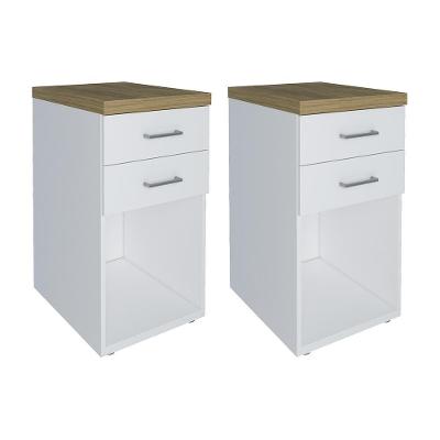 Conjunto De Gaveteiros York Olmo Branco