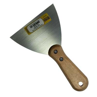 Espátula Rígida 12cm Cabo De Madeira - Aço Especial - Dtools