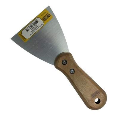 Espátula Rígida 8cm Cabo Madeira - Aço Especial - Dtools