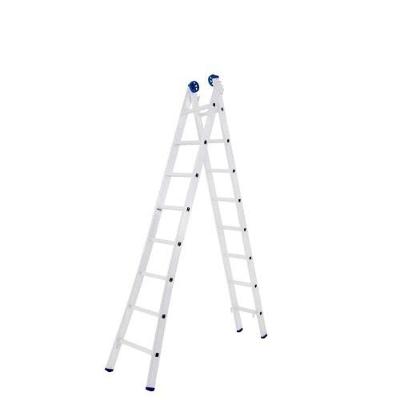 Escada de Alumínio Extensiva Escada Extensiva Mor 2x8 2,4 a 4,21M 8 Degraus Prata com Trava