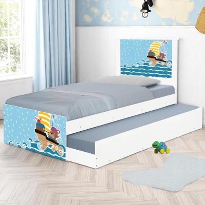 Bicama Juvenil Com Cabeceira Adesivada Ursinho Pirata