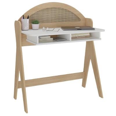 Mesa De Computador 2 Nichos Roma Naturale Branco