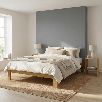 Cama Casal Queen Turca Em Madeira Maciça Reforçada Nogueira