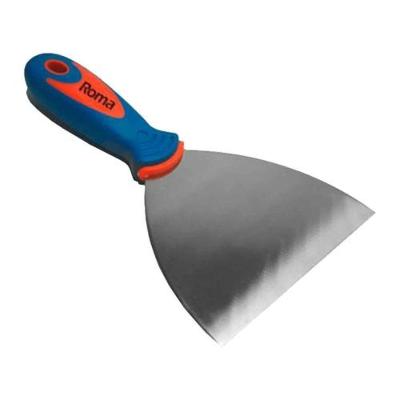 Espátula De Aço Cromado 10cm Com Cabo Emborrachado - Uso Profissional