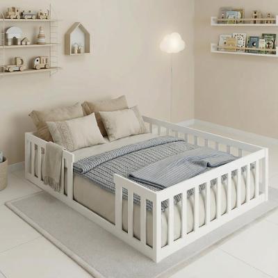 Cama Montessoriana Casal Em Madeira Maciça Branco Branco