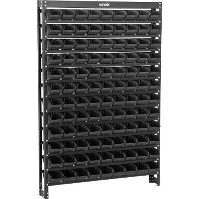 Estante Metálica, Com Gaveteiros Modelo Prático Preto, 108/3 Vonder