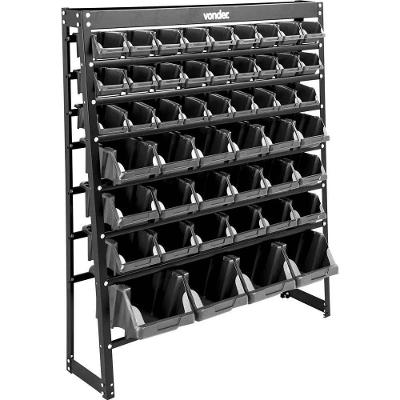 Estante Metálica Com 49 Gaveteiros Pretos, 49/m Vonder