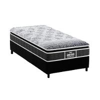 Cama Box Solteiro: Colchão Ortopédico Probel D28/EP Anatômico Guarda Costas Prómiddle Plus + Base CRC Suede Black(88x188) - 1