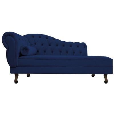 Recamier Diana 160cm Lado Direito Suede Azul Marinho