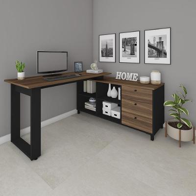 Escrivaninha Em L Madri Ipê Preto