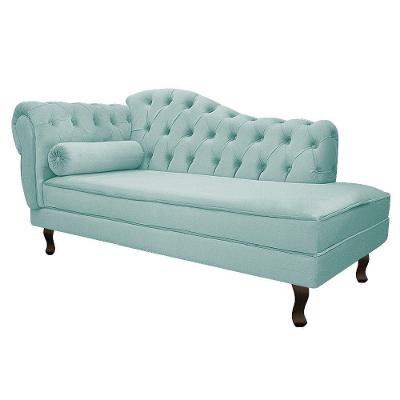 Recamier Diana 185cm Lado Direito Suede Azul Tiffany