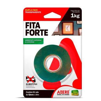 Fita Dupla Face Forte 12mm X 20 Metros Transparente - Fixação Permanente Em Quadros E Decoração