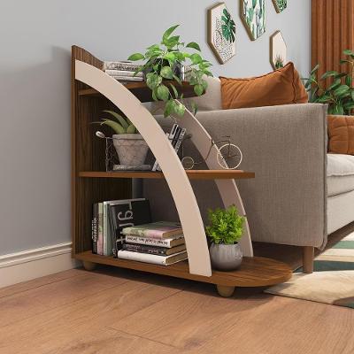 Mesa De Apoio 3 Prateleira Curvo Eribor Cedro Off White