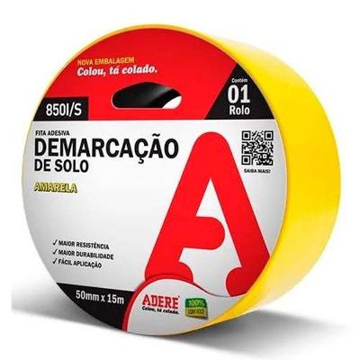 Fita Demarcação De Solo Amarela 50mm X 15 Metros - Uso Em Quadras, Indústria E Estacionamentos