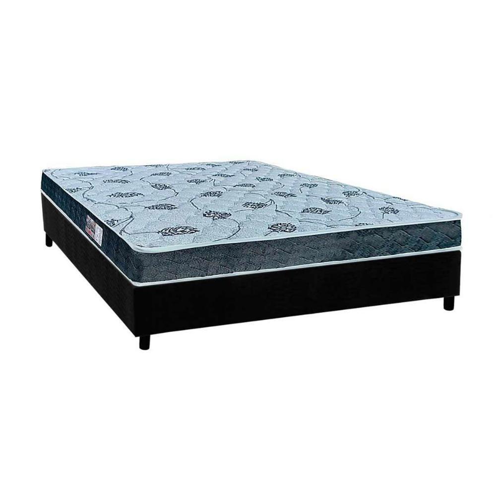 Cama Box Casal: Colchão Espuma Orthoflex D45/EP Cecina + Base CRC Suede Black(138x188) - 1