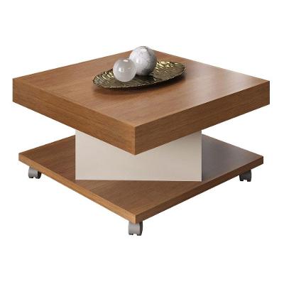 Mesa De Centro 4 Rodízios Cambará Cinamomo Off White