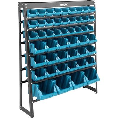 Estante Metálica Com 49 Gaveteiros Azuis, 49/m Vonder
