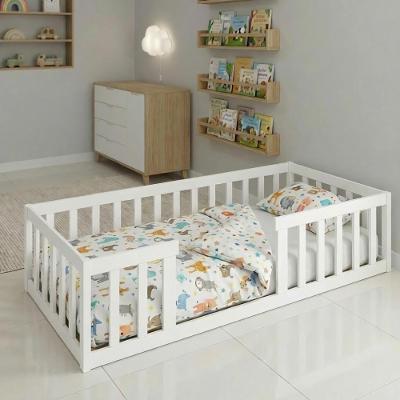 Cama Montessoriana Solteiro Em Madeira Maciça Branco