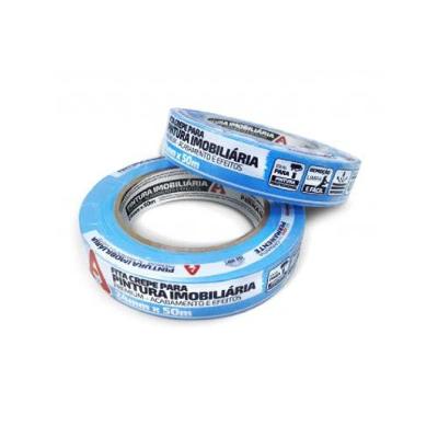 Fita Crepe Imobiliária 24mm X 50 Metros Azul Neon - Uso Profissional