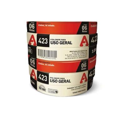 Fita Crepe 18mm X 50 Metros 423 - Uso Escolar, Embalagens, Pintura