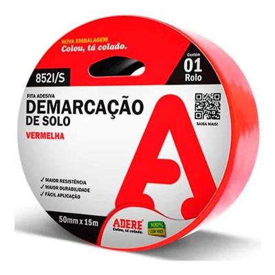Fita Demarcação De Solo 50mm X 15m Vermelho - Uso Em Quadras, Indústria E Estacionamentos