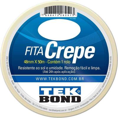 Fita Crepe, 48 Mm X 50 M, Creme, Uso Geral, 211110485000 Tekbond Ostenvonder