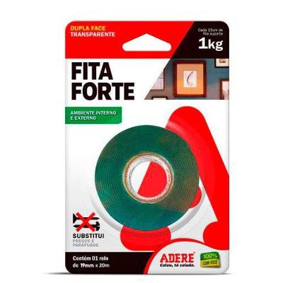 Fita Dupla Face Forte 19mm X 20 Metros Transparente - Fixação Permanente Para Quadros E Decoração