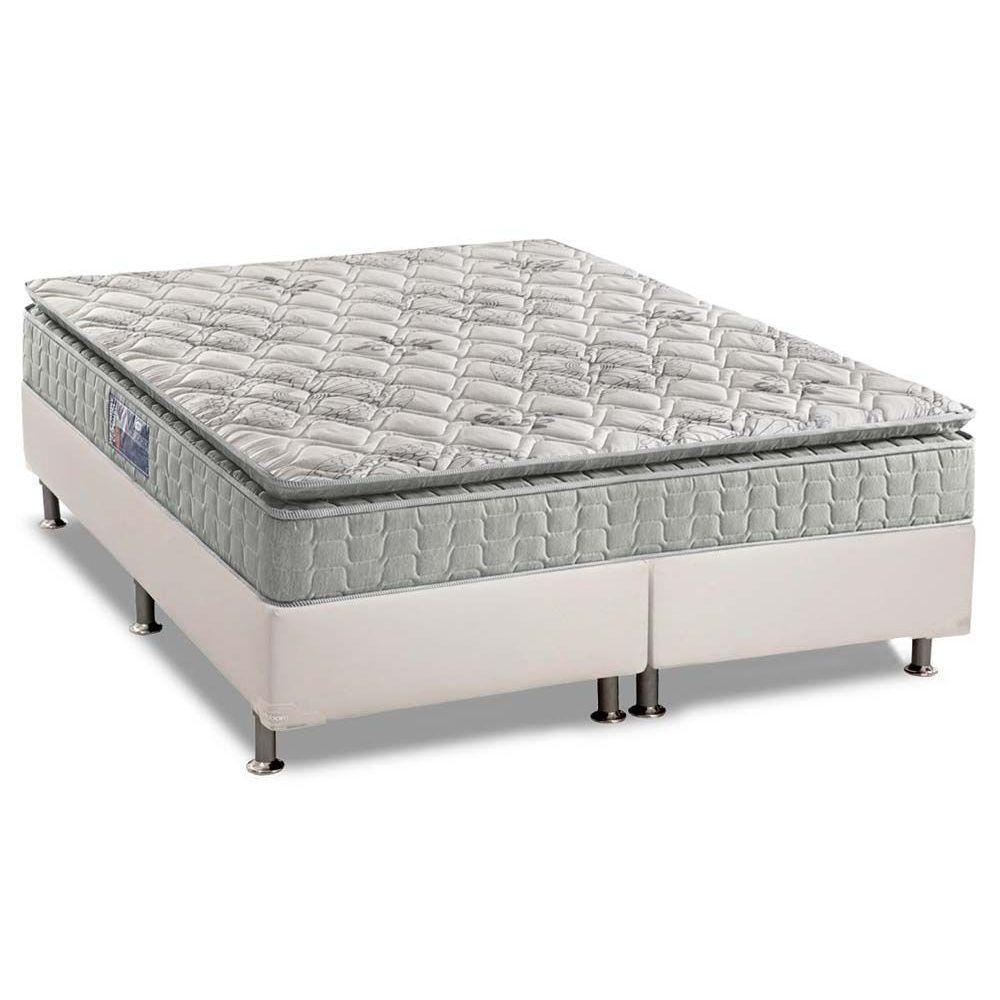 Cama Box Queen: Colchão Espuma D33 Anjos Orthosono + Base CRC Courano White(158x198) - 1