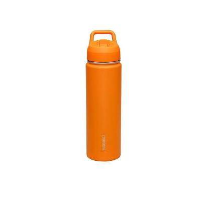 Garrafa Térmica Tramontina 650 Ml Em Aço Revestido Laranja Com Canudo Tramontina
