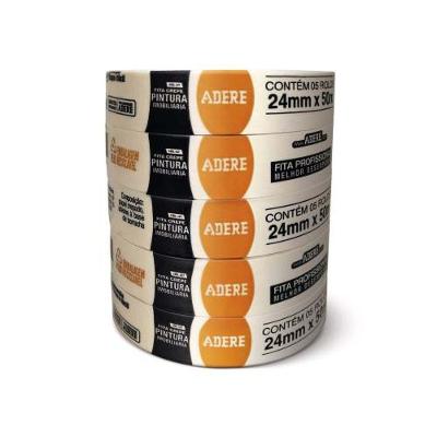 Fita Crepe Imobiliária 24mm X 50 Metros Bege - Ideal Para Pintura E Fechamento De Pacotes