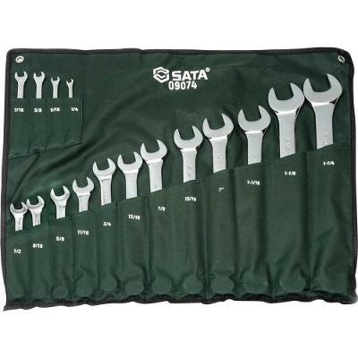 Jogo De Chaves Combinadas, 16 Peças (1/4 A 1.1/4), Aço Cromo Vanádio, St09074g Sata Ostenvonder