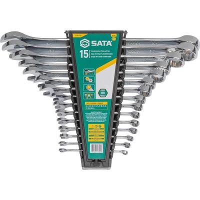 Jogo De Chaves Combinadas, 6 Mm A 32 Mm, Aço Cromo Vanádio, 15 Peças, Sata Ostenvonder