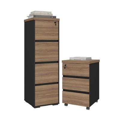 Arquivo 4 Gavetas E Gaveteiro Tuvalu Nogal Preto