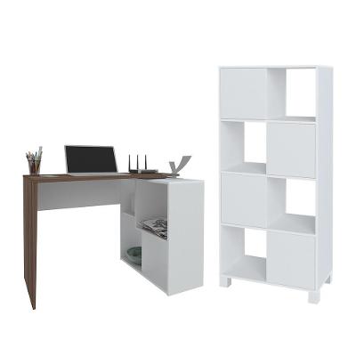 Conjunto Escrivaninha E Armário Friburgo Ipê Branco