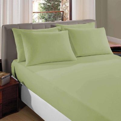 Lençol Casal Queen Liverpool Com Elástico Avulso 1 Peça Tecido Malha Fio 30/1 Penteado 100% Algodão - Verde