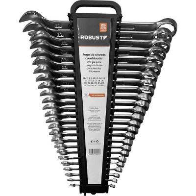 Jogo De Chaves Combinadas, 6,0 Mm A 32,0 Mm, Com 25 Peças, S09105025 3370081, Robust