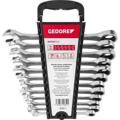 Jogo De Chaves Combinadas Com Catraca , 8,0 Mm A 19,0 Mm, Com 12 Peças, R07105012, Gedore Red Ostenvonder