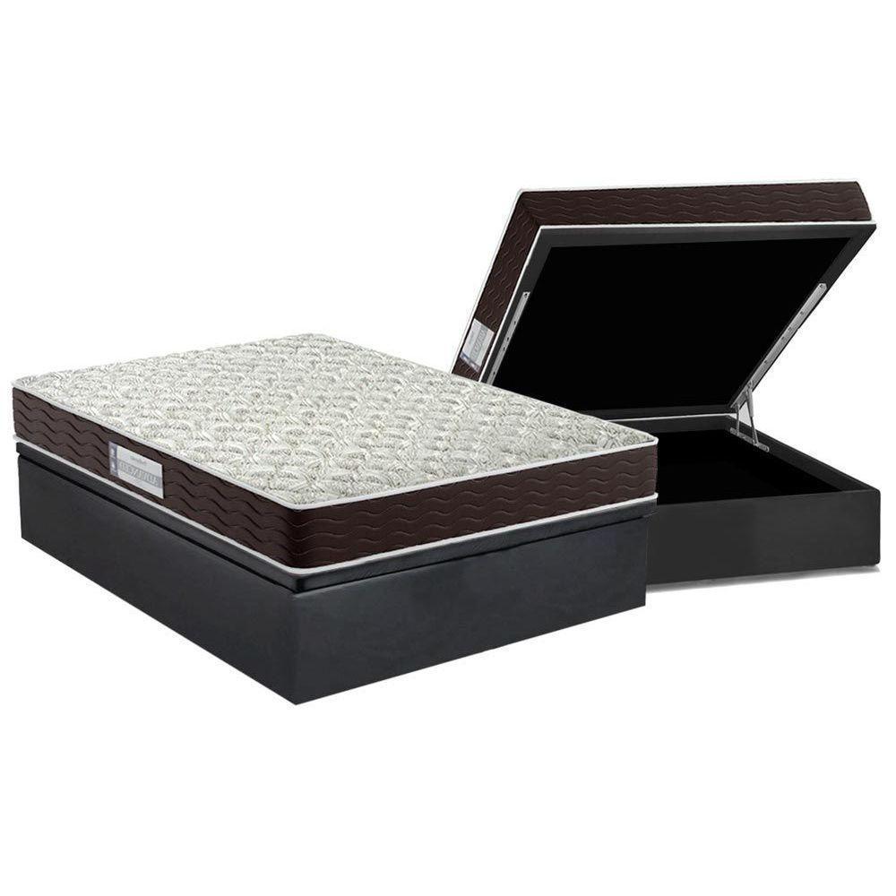 Cama Box Baú Casal: Colchão Espuma D33 Probel ProDormir Advanced + Base CRC Suede Gray(138x188) - 1
