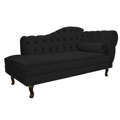 Recamier Diana 185cm Lado Esquerdo Corano Preto Doce Sonho