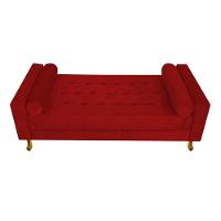 Recamier Baú Félix Solteiro 120cm Suede Vermelho