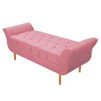 Recamier Estofado Ari 100 Cm Solteiro Rosa Bebê Doce Sonho - 1