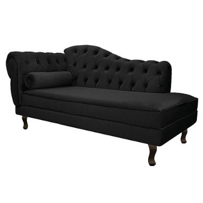 Recamier Diana 185cm Lado Direito Suede Preto