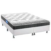 Cama Box Queen: Colchão Espuma Probel Guarda Costas Black + Base CRC Courano White(158x198) - 1