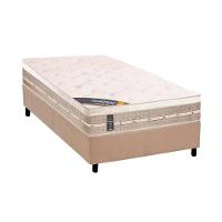 Cama Box Solteiro: Colchão Molas Bonnel Castor Tecnopedic Premium + Base CRC Suede Clean(88x188) - 1