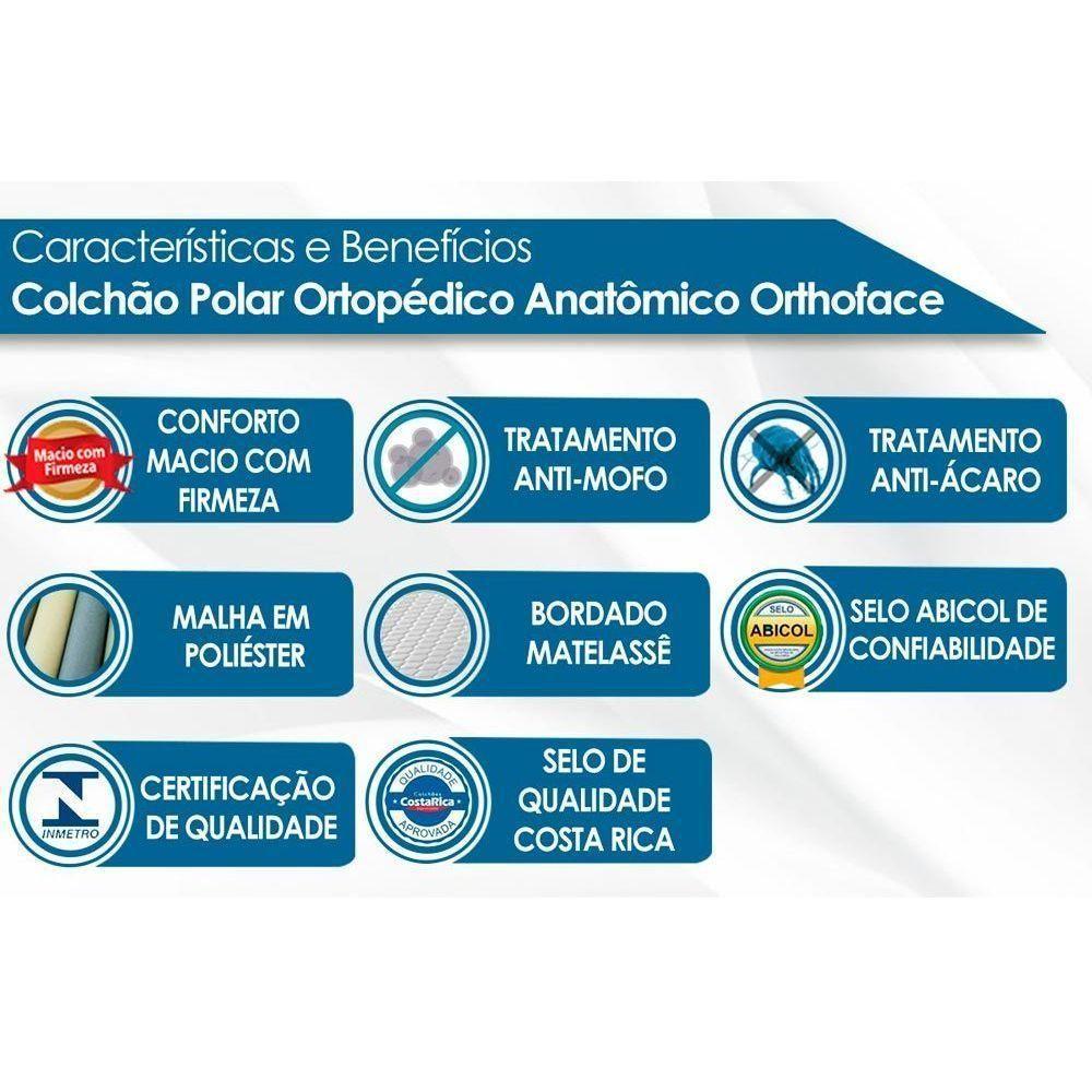 Cama Box Solteiro: Colchão Ortopédico Polar D28/EP Orthoface + Base CRC Rústico Clean(88x188) - 5