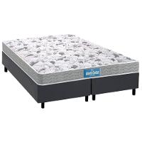 Cama Box Queen: Colchão Ortopédico Probel D45/EP Guarda Costas Próextreme Double Face + Base CRC Suede Gray(158x198) - 1